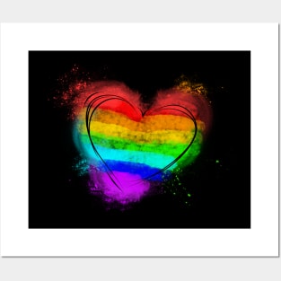 colorful Rainbow Heart Posters and Art